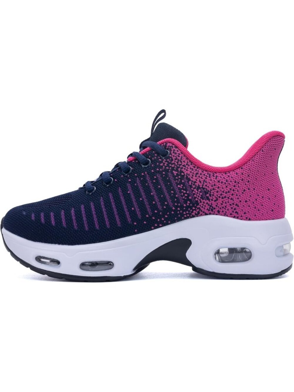 Women's Rose Blue Sneakers Lace-up Slip On Walking Tennis Shoes Easy To Wear